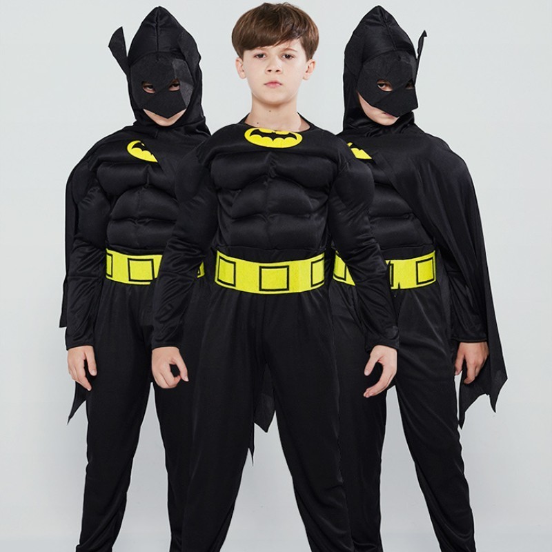 Hot Sale Movie Boys Captain Kids Long Sleeve Muscle Jumpsuits Halloween Child Cosplay Super Hero cosplay clothes