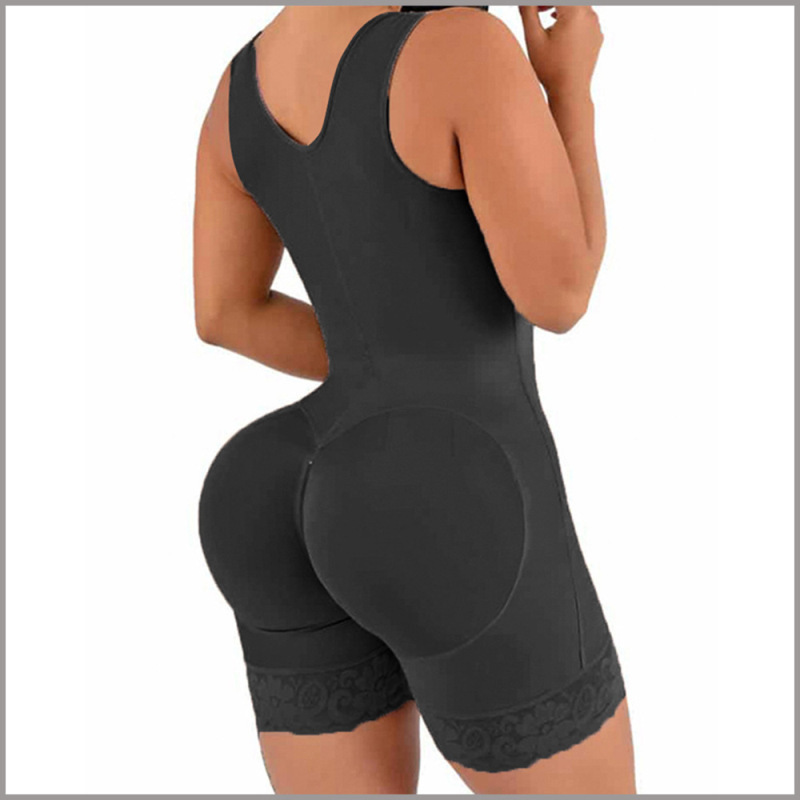 2023 Custom Design High Compression Shapewear Post Surgery Bodysuit Fajas Colombianas With Zipper Crotch