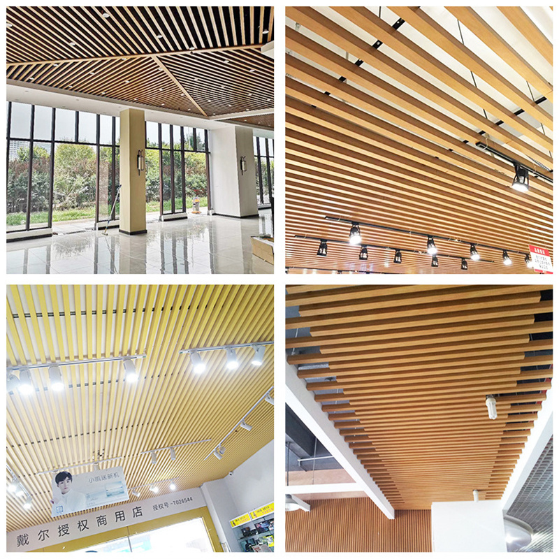 Waterproof Fireproof WPC Ceilings Panels Faux Wood Hollow WPC Wall Panel Outdoor Roof Ceiling Board indoor decoration