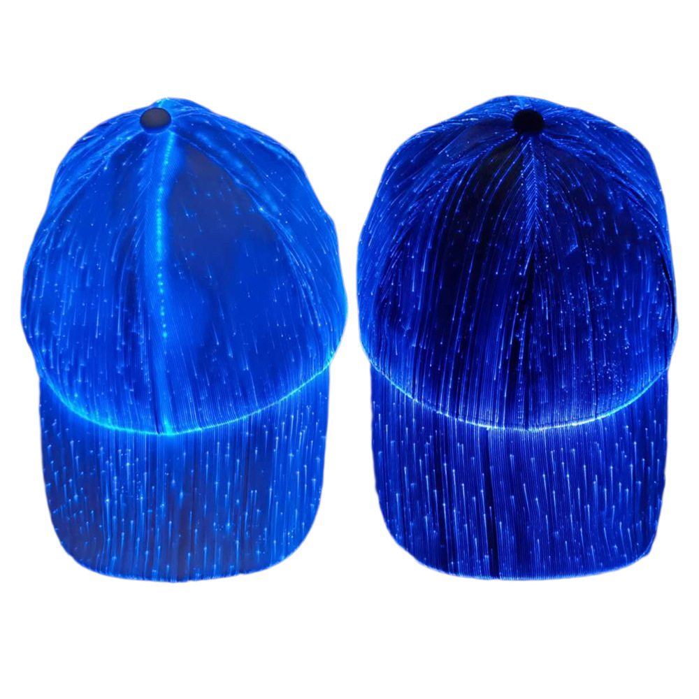 Fiber optic cap LED hat with 7 colors luminous glowing EDC baseball hats USB Charging light up caps party led christmas Hat