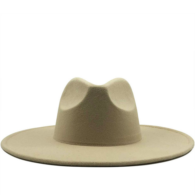 9.5CM Wide Brim Big Fedora Hat Winter Spring Fedora Hat Women Man