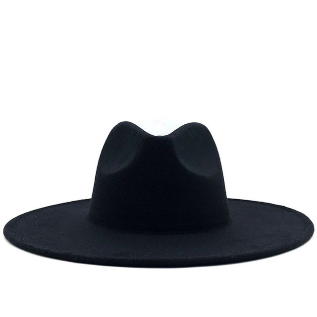 9.5CM Wide Brim Big Fedora Hat Winter Spring Fedora Hat Women Man