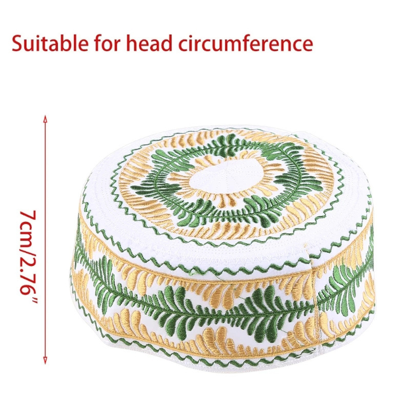 Lslamic Muslim Kid Hat Boy Pray Embroidery Round Cap Saudi Arabian Prayer Beanie