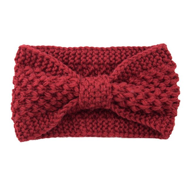 Winter Knitted Elastic Headbands Turban For Women Girls Knitting Hairband Crochet Bow Wide Headbands