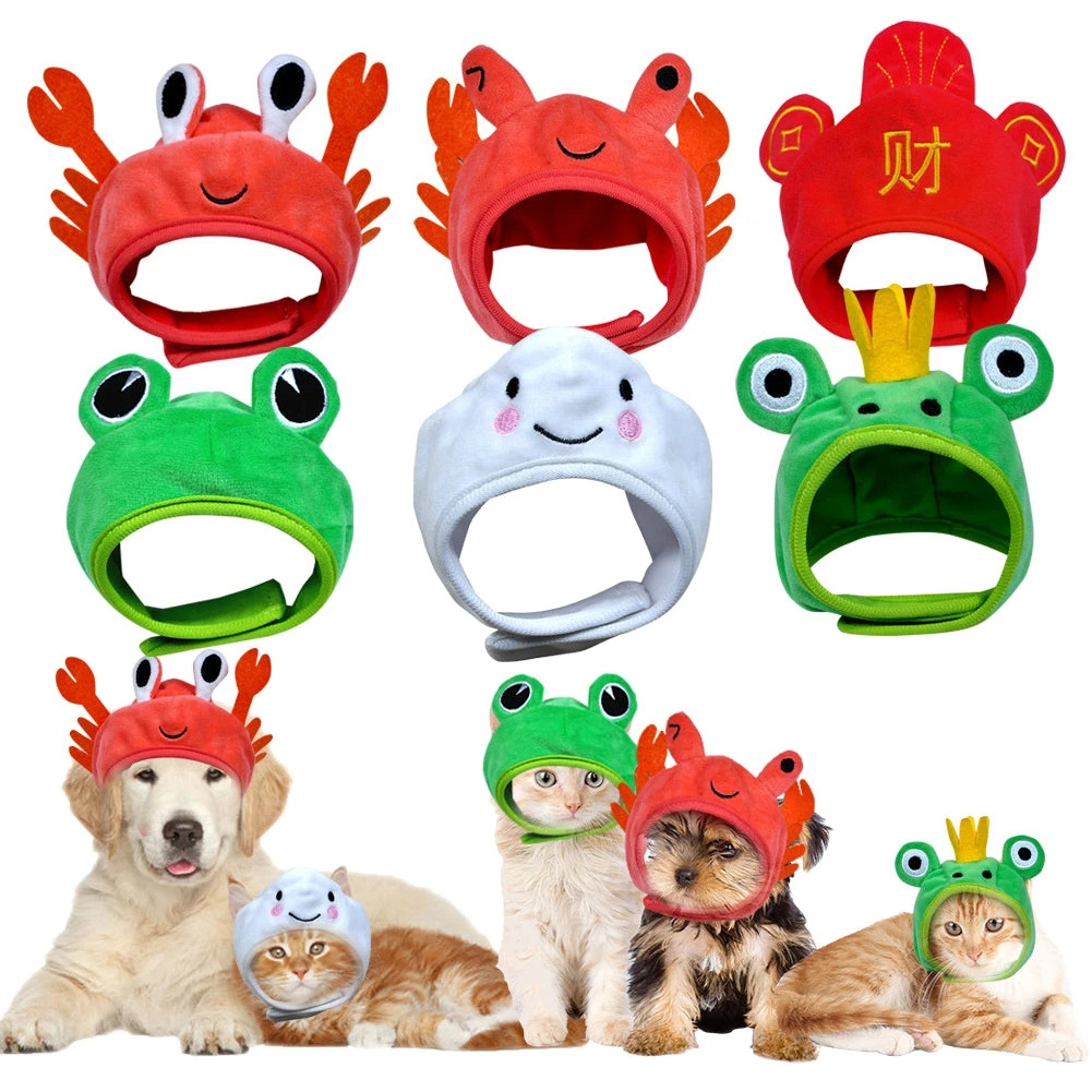 Funny Hat for Cat Cute Crab Frog Pet Hat Puppy Cat Dress Up Costume Cosplay Warm Headwear Dogs Hats Lovely Style