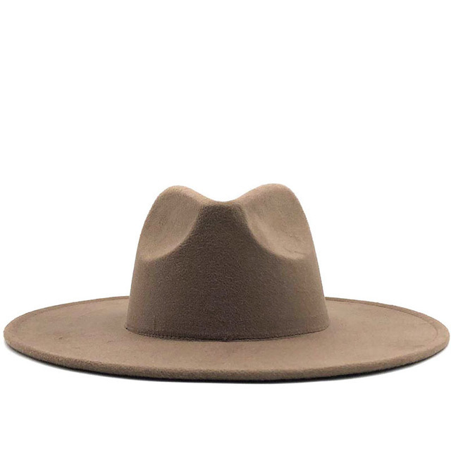 9.5CM Wide Brim Big Fedora Hat Winter Spring Fedora Hat Women Man