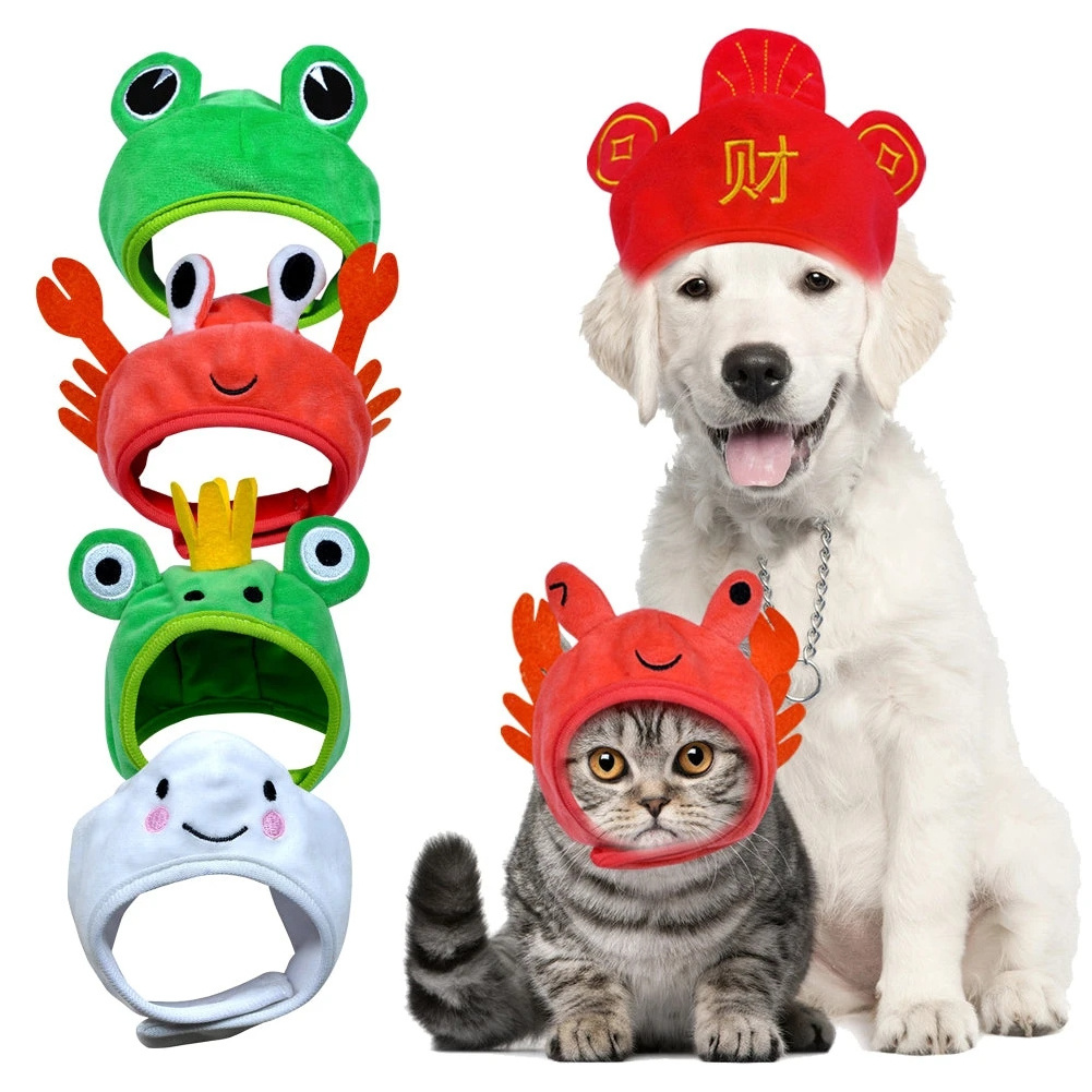 Funny Hat for Cat Cute Crab Frog Pet Hat Puppy Cat Dress Up Costume Cosplay Warm Headwear Dogs Hats Lovely Style