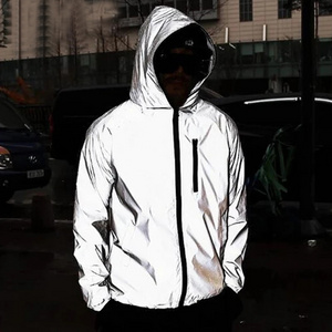 New Streetwear Noctilucent Men Jackets Cycling Clothes reflective Windbreaker women waterproof Jacket hip hop Hooded Coat Unisex