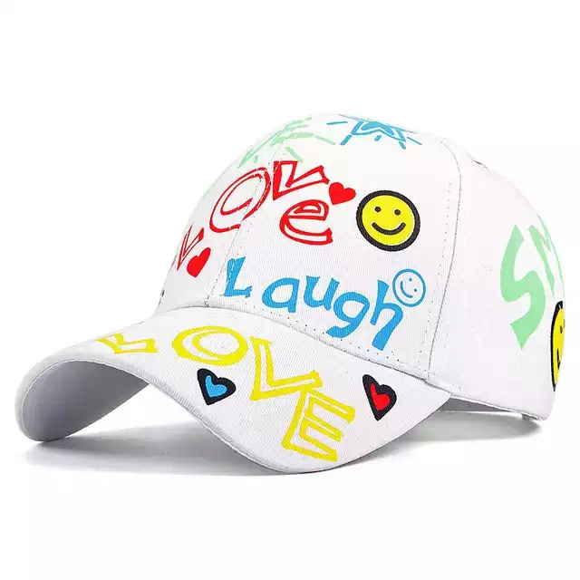 Summer Letter Print Sun Sport Hat Graffiti Doodle Baseball Cap For Man Women Hip Hop Hat Adjustable