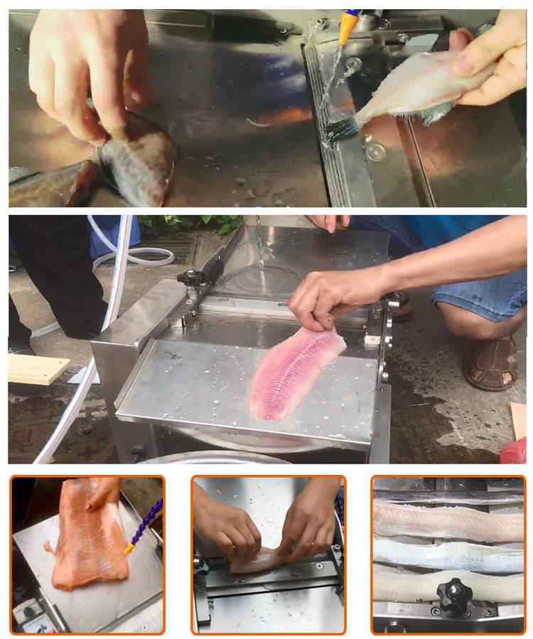 Fish Backbone Removing Machine Fish Fillet Machine Tilapia Skin Peeling Machine