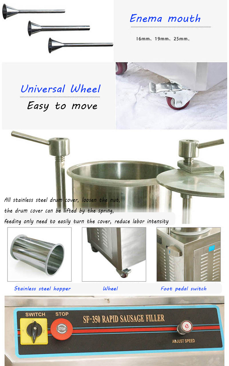 BX-SF150 Multi Model Electric Sausage Filler Commerical Sausage Stuffer Rust-Proof   Hydraulic Enema Machine