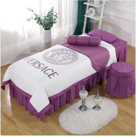 Luxury Super Soft 100% polyester Massage Bedspread SPA Bedding Set with Headrest Cover Hospital beauty bedspread