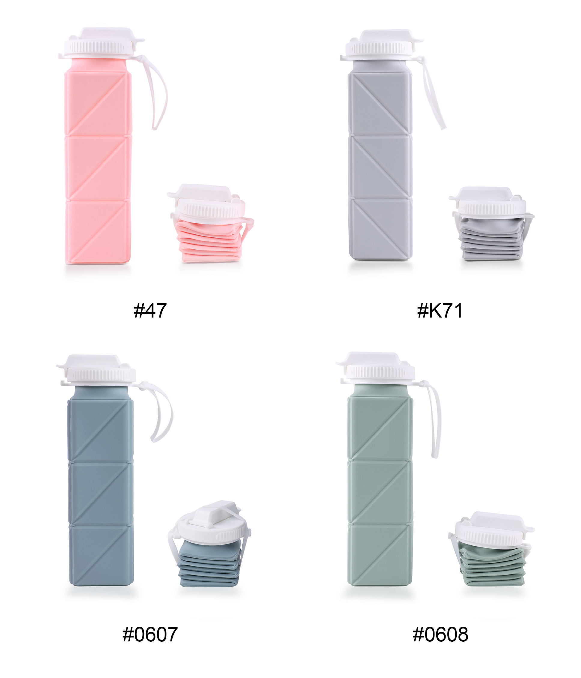 Custom Logo Foldable Silicone Festivals Water Drink Bottles Gym Sport Collapsible BPA Free Silicone Water Bottle For Kids School