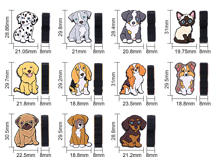 New Product Idea 2024 Eco-friendly Silicone Focal Bead Dog Custom Cartoon Animal Focal Beads For Pen Making