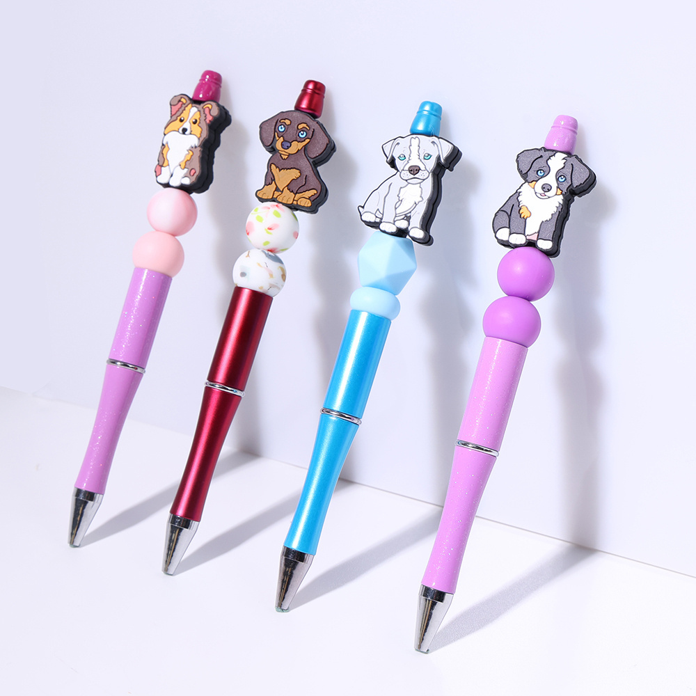 New Product Idea 2024 Eco-friendly Silicone Focal Bead Dog Custom Cartoon Animal Focal Beads For Pen Making