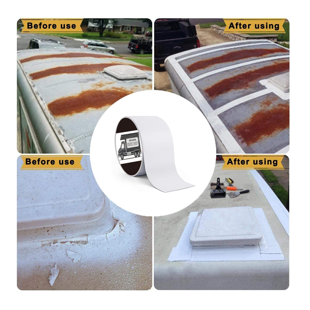 Good quality 4 inch white camper roof rv silicone sealant for RV Repair