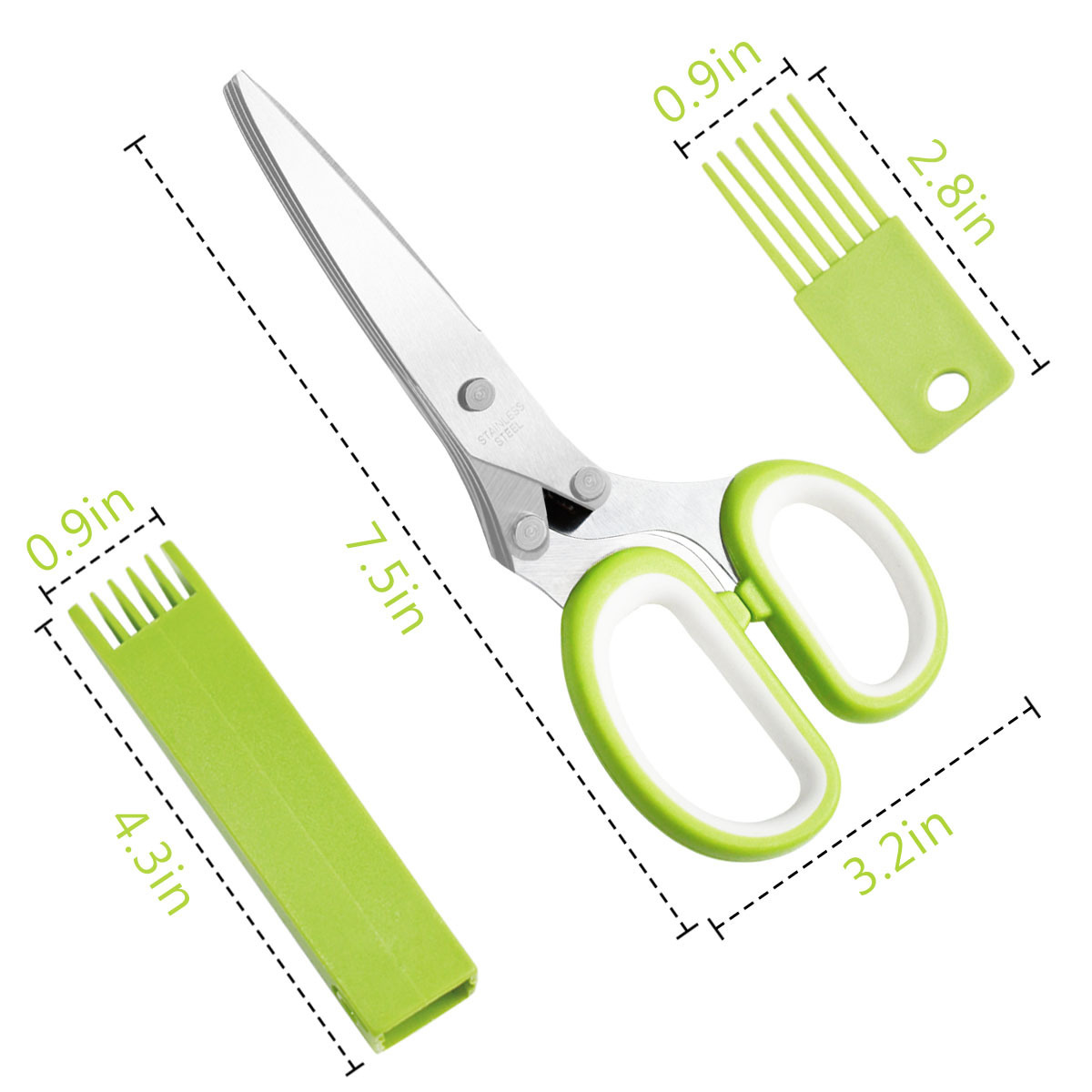 Wholesale new design multipurpose  5 blade convenient kitchen tool metal herb shears cutter