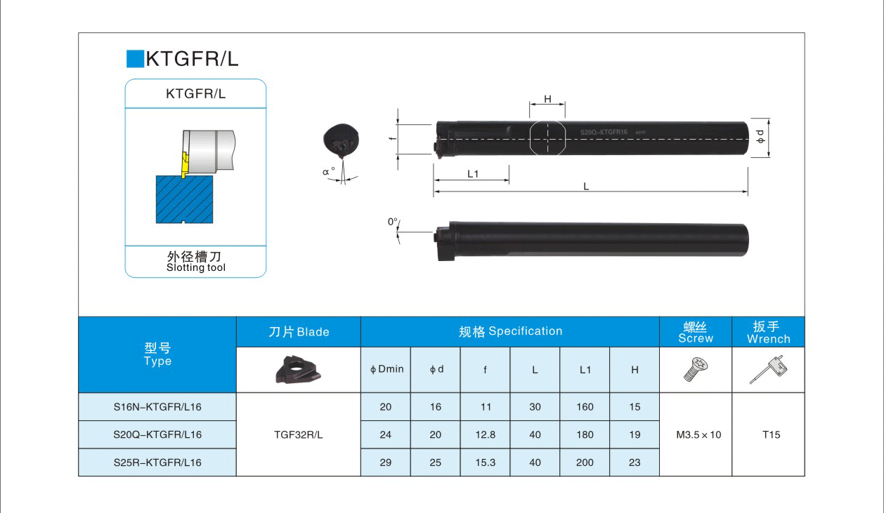 External Grooving Tool Holder KTGFR S16N-KTGFR16 S20Q-KTGFR16 S25R-KTGFR16 Carbide Metal Turning Lathe Cutter Boring Bar