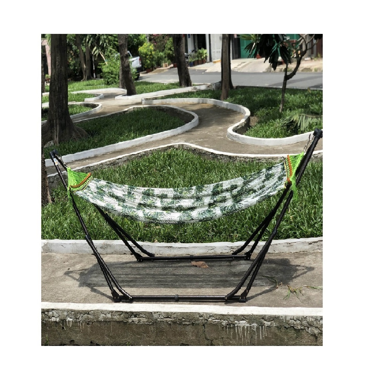 Polyester Hammock with Steel stand included Portable hammock with stand from Ban Mai Vietnam