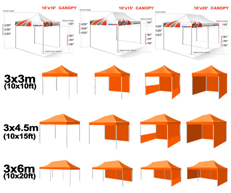 promotional 10x10 canopy tent pop up gazebo foldable tent