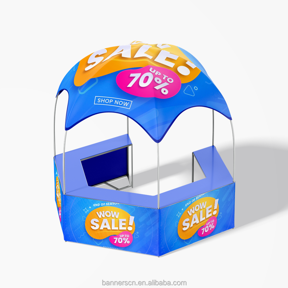 Outdoor 3x3m Booth Marquee Tent Hexagon Promotional Kiosk Dome Counter Tent