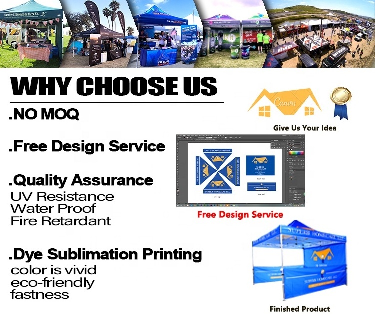 Free Design High Quality Custom Printed Commercial 10 X 20 Canopy Tent