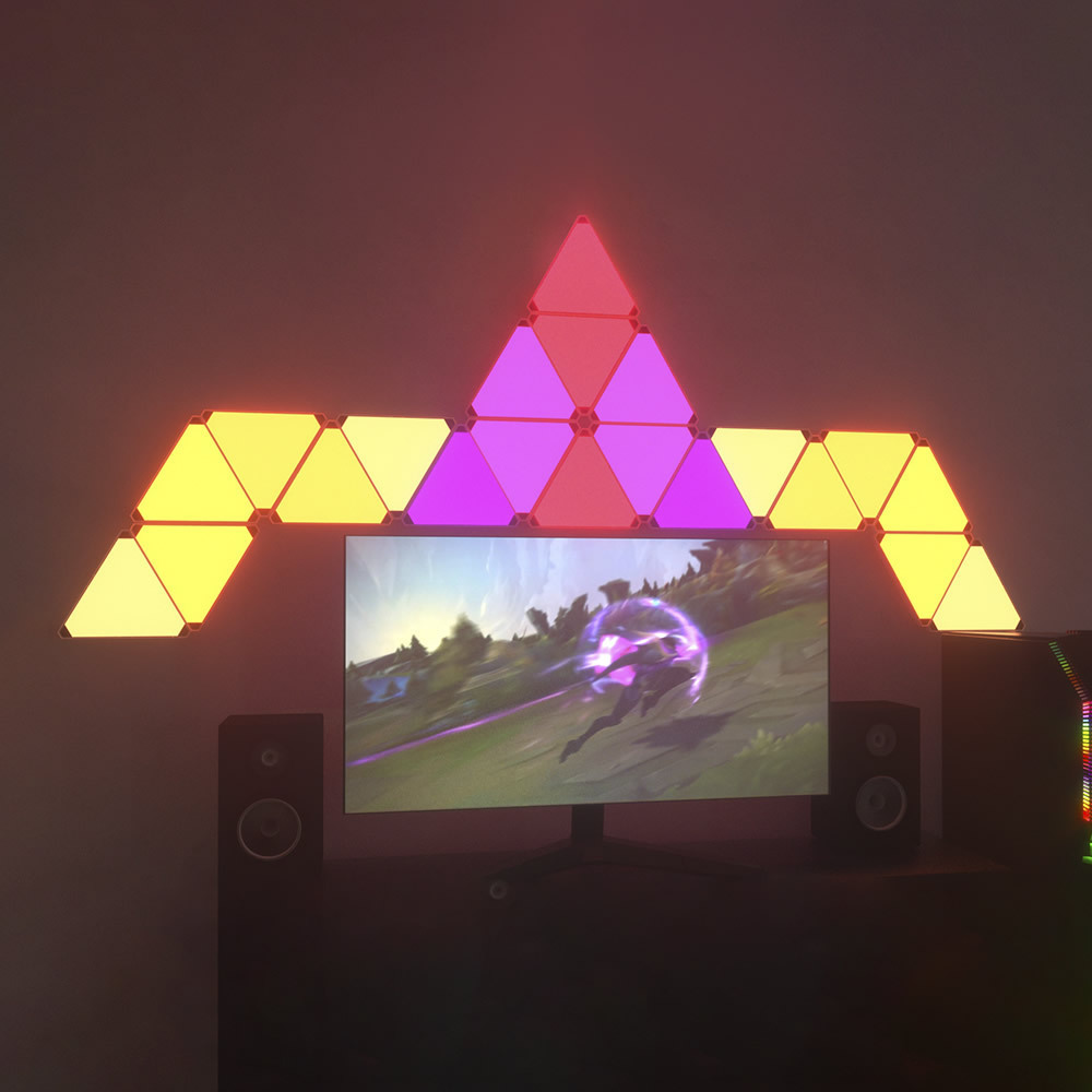 Banqcn BT APP Music Control Triangular Shape DIY Design Intelligent Magic Color Smart Triangle RGB LED Panel Light