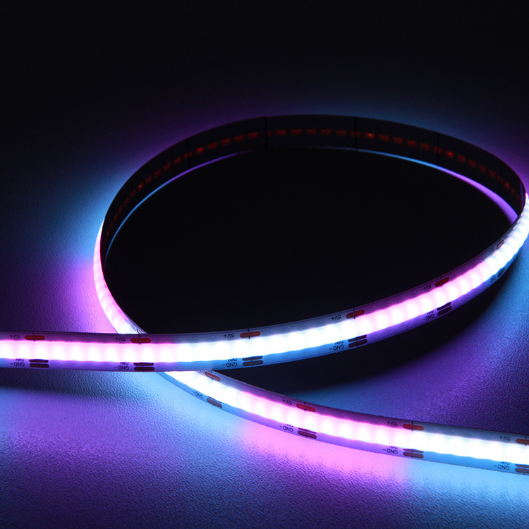 Banqcn smart wifi  flexible led strip light 12v 24v 220v 230v rgbic rgbw rgb chasing running water cob strip for decorations