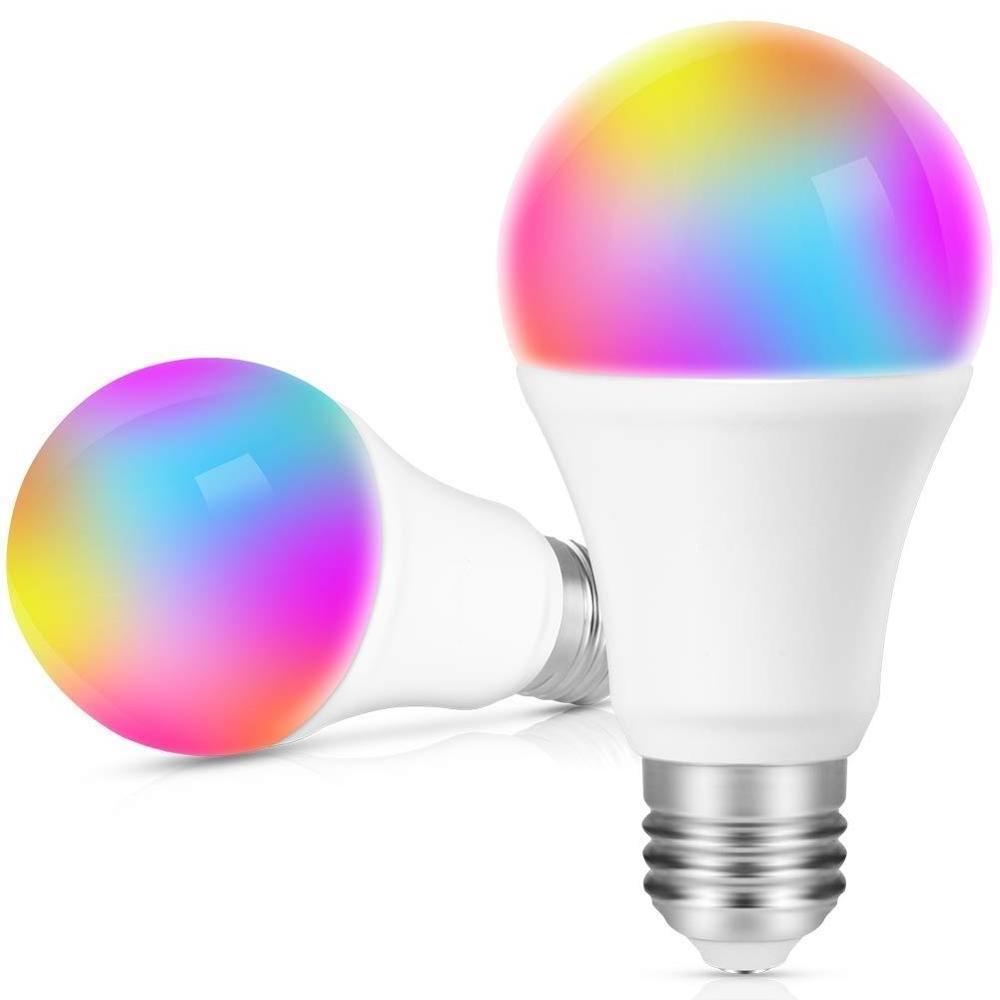 Banqcn B22 E26/e27 2.4G RF remote RGB Led Light Bulb Lamp 7w Work With Alexa Google Home App Voice Control