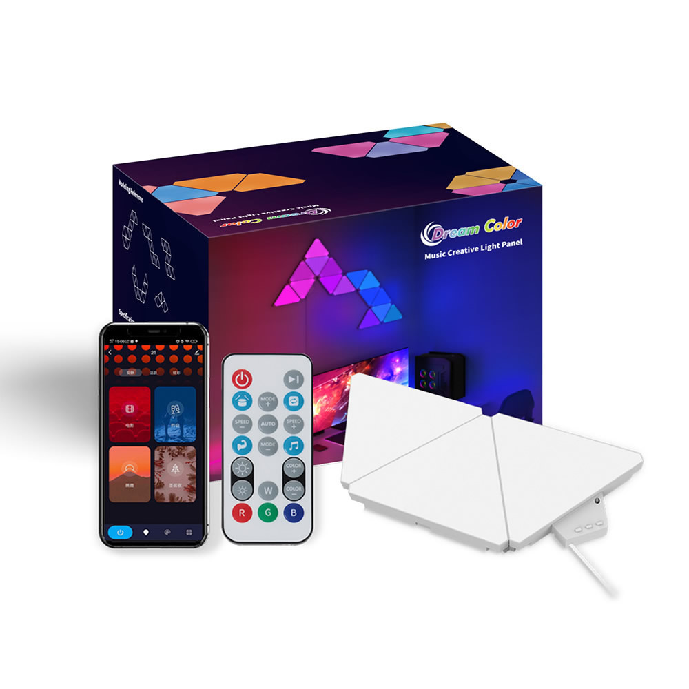 Banqcn WiFi+IR Smart Home DIY Design RGB IC Control Kit APP Magic Triangle intelligence LED Light panel