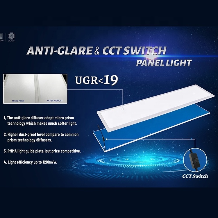 Banqcn 2x4 FT LED Light Panel 50W, Color Temperature Selectable 3000K 4000K 5000K Dimmable Drop Ceiling Lights