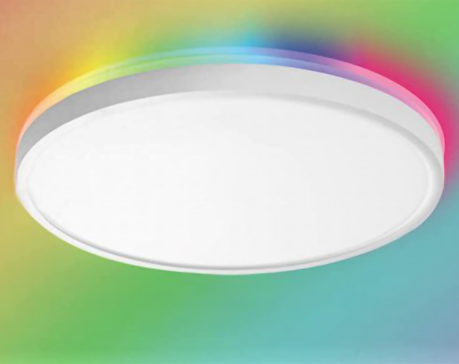 Banqcn CRI90 Flush Mount LED WiFi Compatible with Home CCT+RGBIC Low Profile Ambient Light 24W Smart Led Ceiling Light