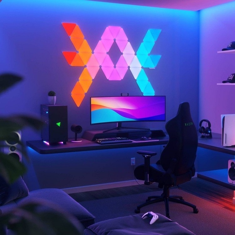 Banqcn Factory Price 6 Pcs Triangle Panels Led Gaming Room Wall Decoration Ambient Lights