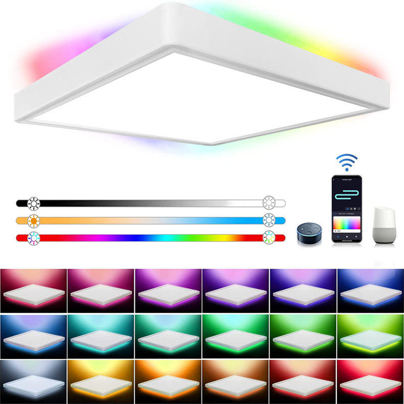 Banqcn smart waterproof led ceiling light Back lit RGB color changing high quality  long lifespan slim minimalist design