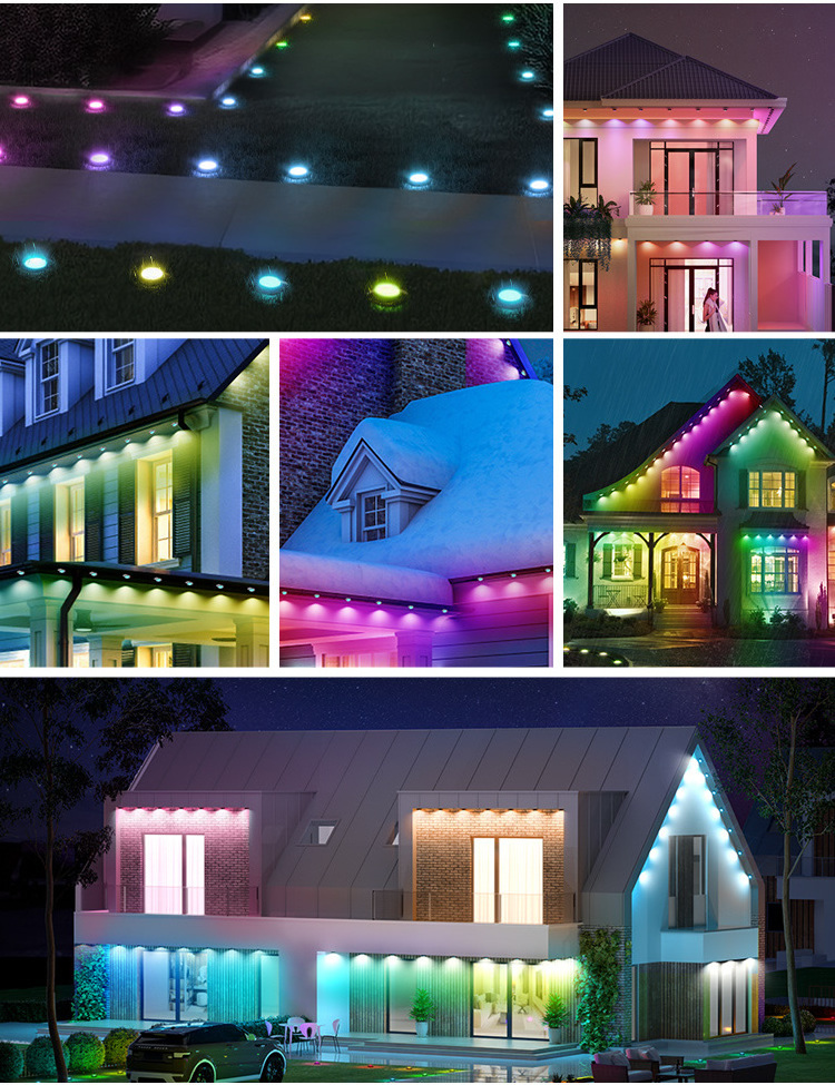 Banqcn  landscape point pixel led light rgb outdoor holiday decoration rgbic  dot led permanent christmas light