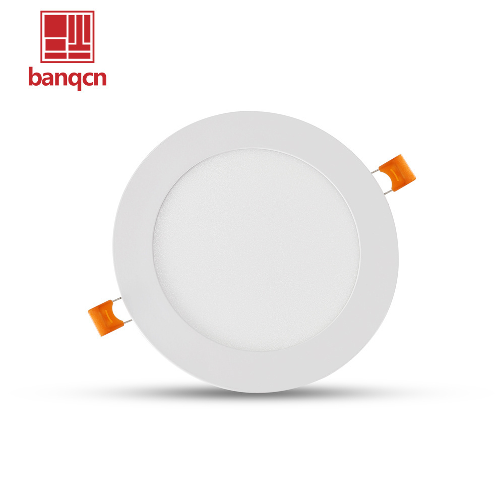 Banqcn 6 Inch Ultra-Thin LED Recessed Ceiling Light with Junction Box 12W Dimmable Canless Wafer Slim Panel Downlight IC Rated