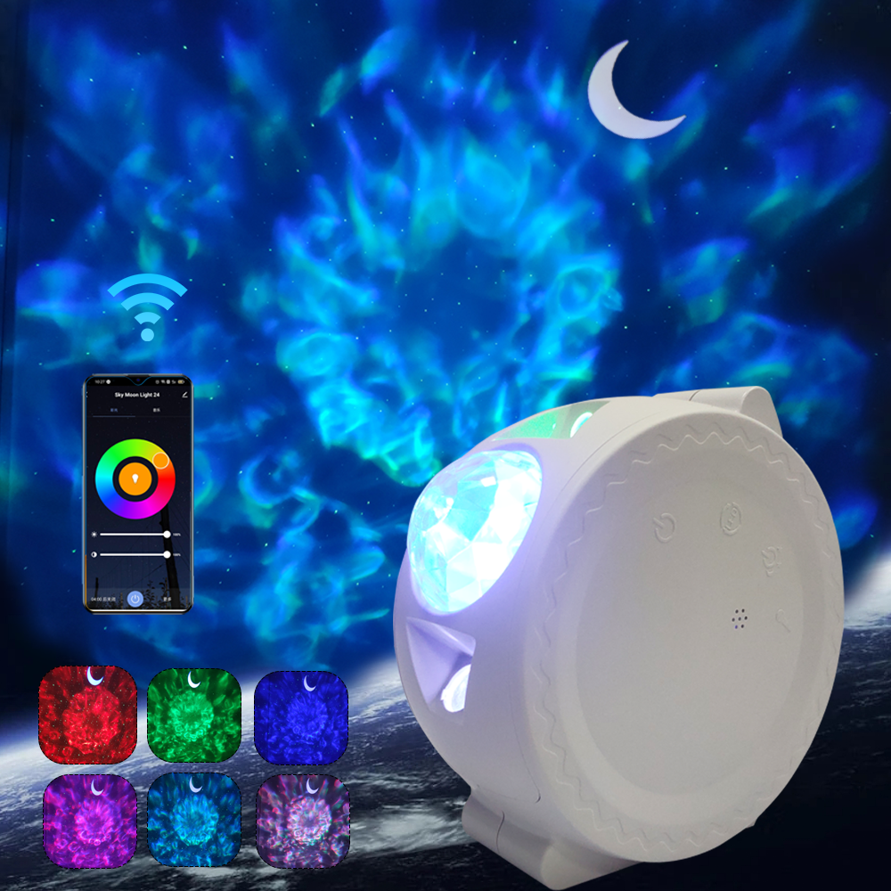 BANQcn LED Laser Star Projector Wifi Colorful Ripple Lamp for Gaming Room Home Theater Bedroom Night Light or Mood Ambiance