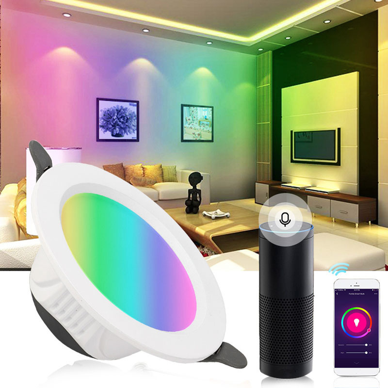 Banqcn Wifi Remote APP Alexa Voice Control LED Spot Light Smart Downlight RGBCW Dimming Multicolor LED Recessed Lights