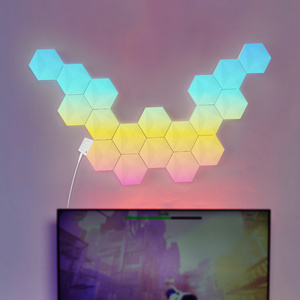 Banqcn smart hexagonal led light wall diy rgbic remote controlled creative decoration led night lighting