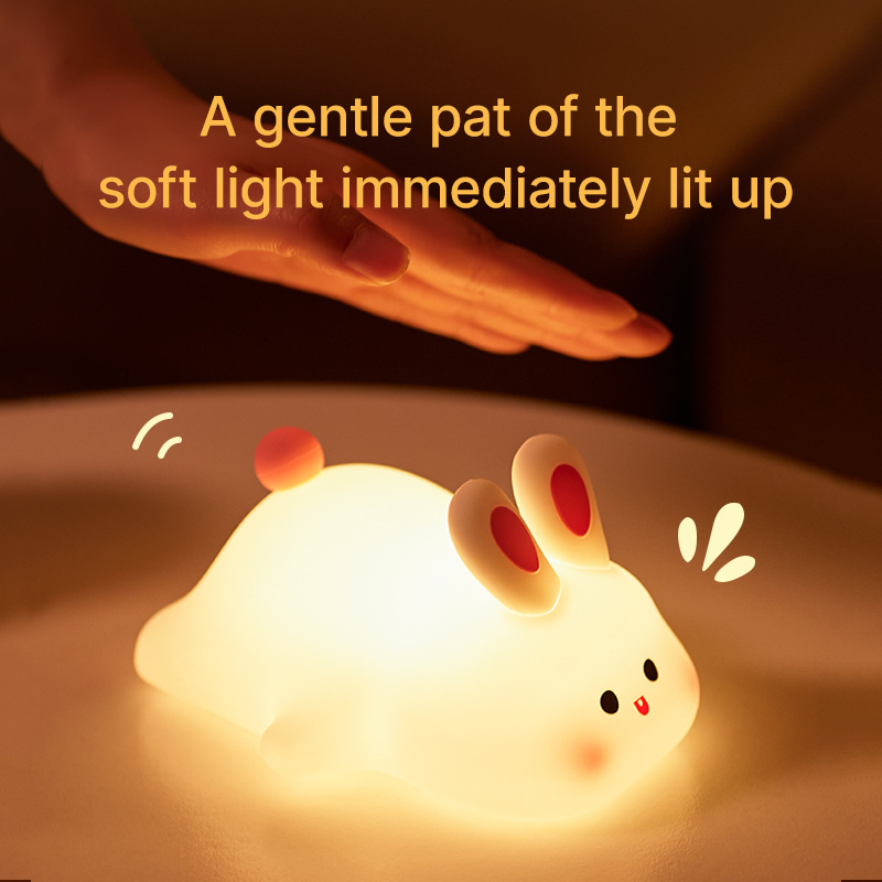 Banqcn cute silicone animals lamp usb baby sensor night light lamp rechargeable for kids room