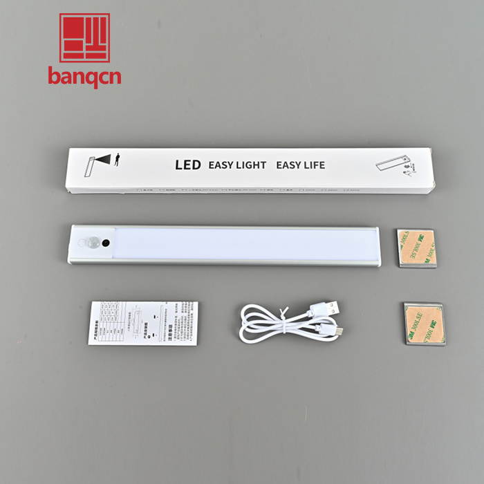 Banqcn Under Cabinet Lighting 12 Inches Rechargeable Wireless Closet Battery Operated 2200mAh Motion Sensor Light Indoor 6000K