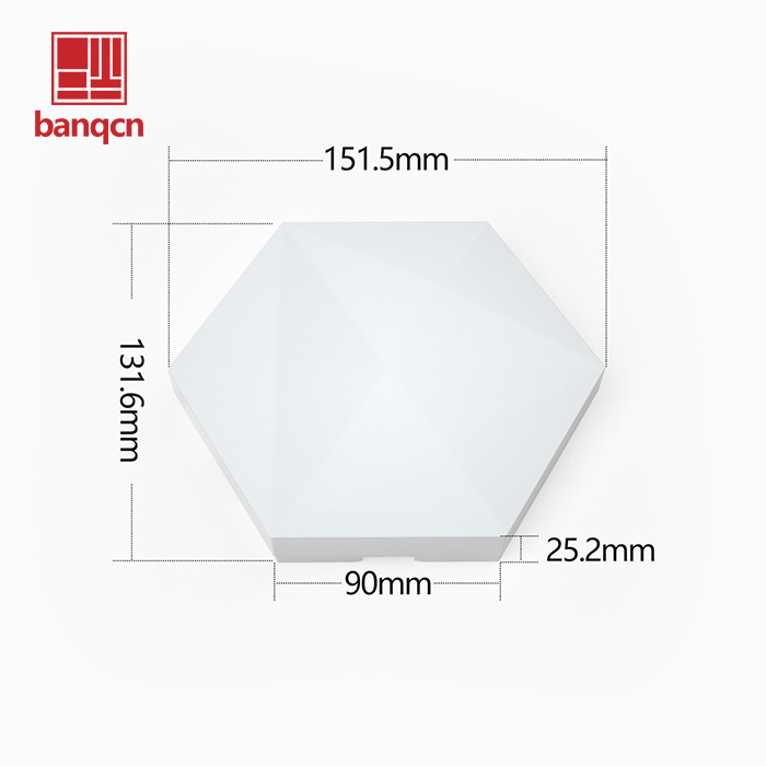 Banqcn Hexagon Led Wall Panels RGB Gaming Lights with APP Smart Modular Panel Hex Tiles Push Glide Expansion Shapes Lights