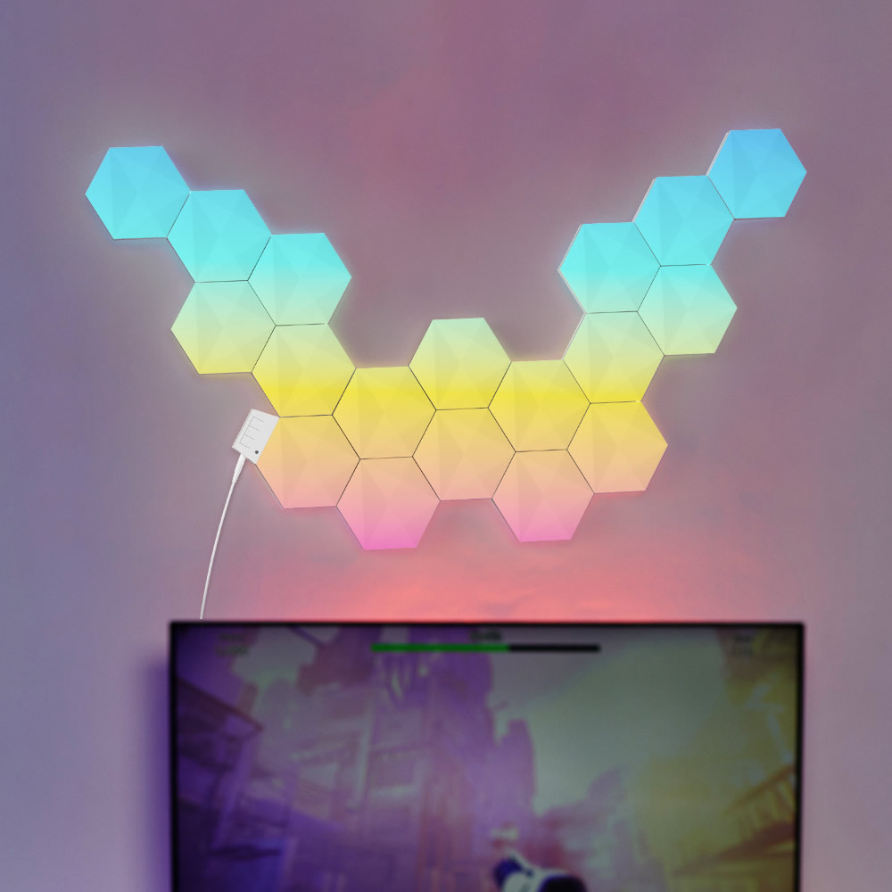 Banqcn Gaming Room Bedroom Living Room RGB Smart APP Remote Control Music Sync Hexagon Lights Led Wall Decor