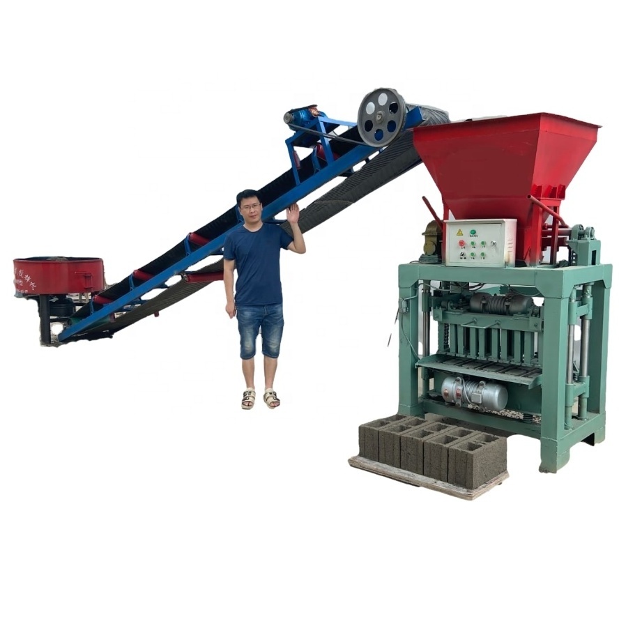 Small scale building block production line BR4-40 concrete hollow brick block making machinery for sale