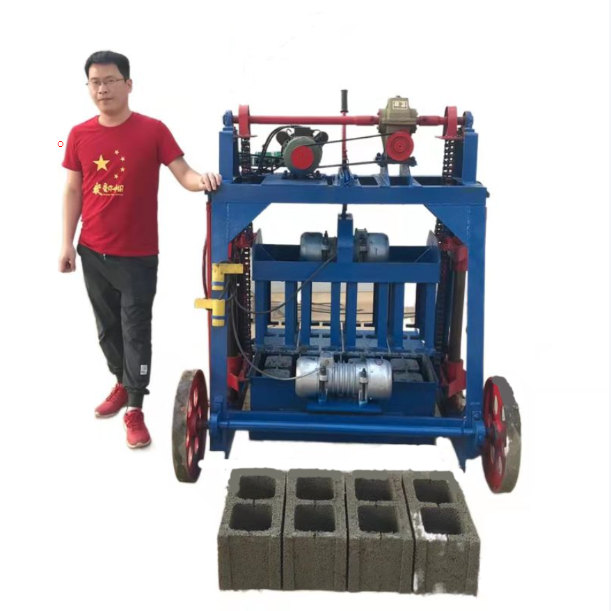 BR4-45 big mobile concrete brick making machinery egg laying building block machine machine