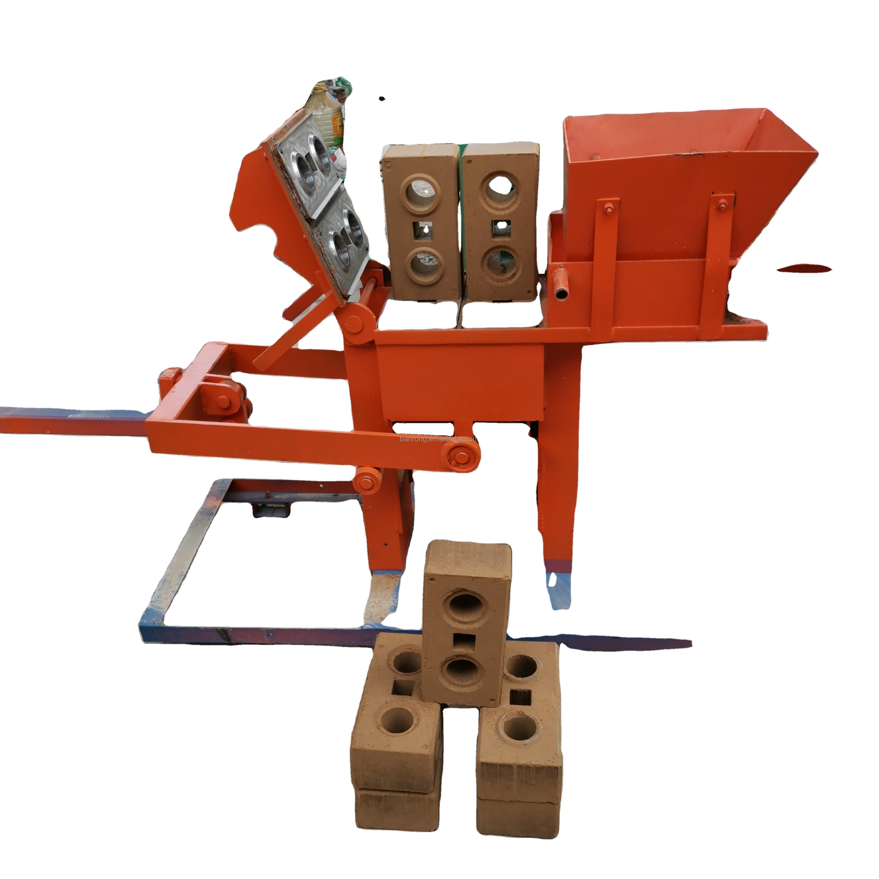 Hot selling manual press clay interlocking brick machine price