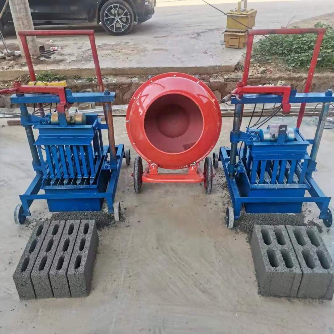 Cheap Small BR2-45 Manual Mobile Hollow Concrete Cement Block Brick Making Machine With Free Mold For Sale