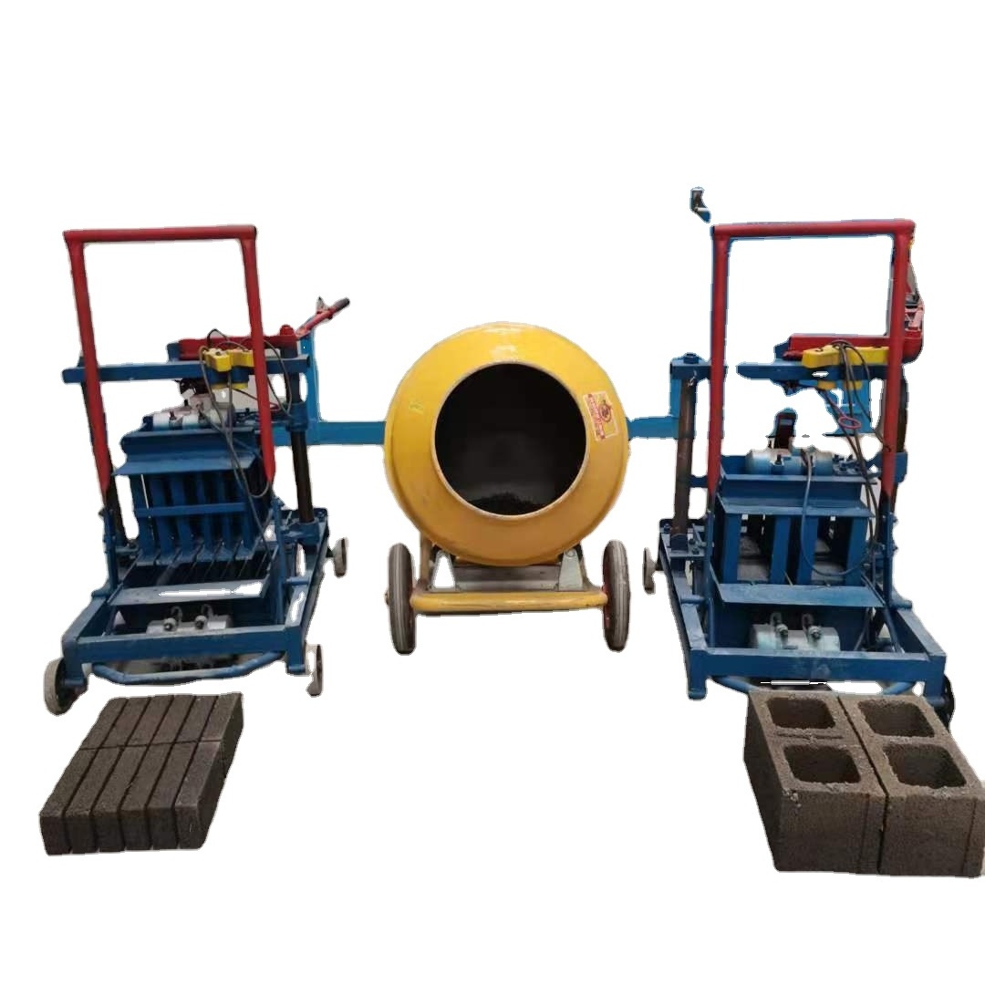 Cheap Small BR2-45 Manual Mobile Hollow Concrete Cement Block Brick Making Machine With Free Mold For Sale