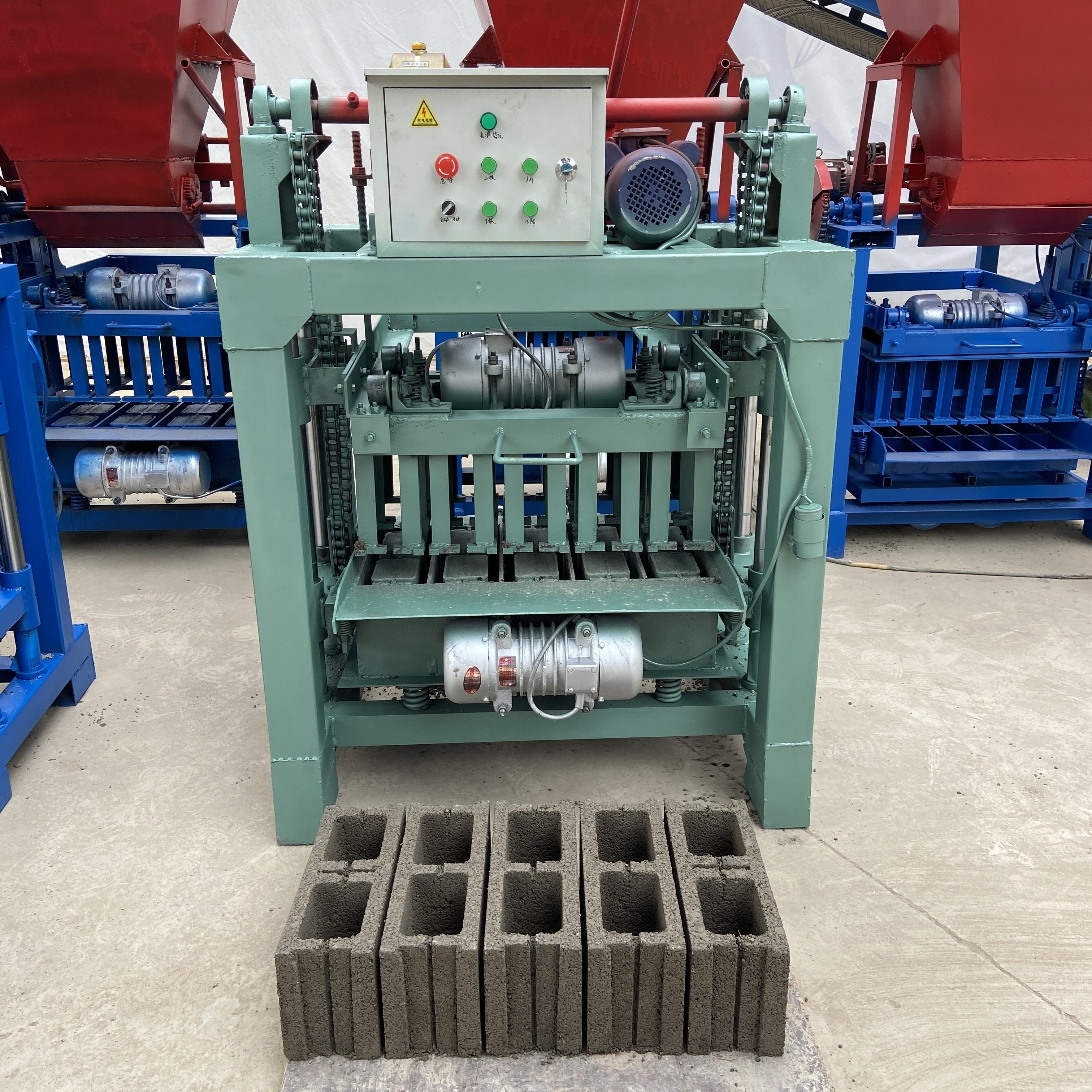 Small scale building block production line BR4-40 concrete hollow brick block making machinery for sale