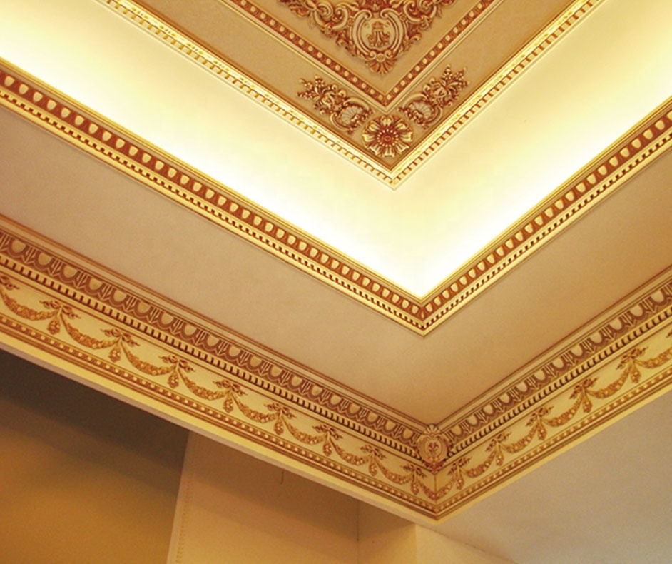 Banruo Home decoration pop design roof line moulding decorative PS interior foam cornice molding